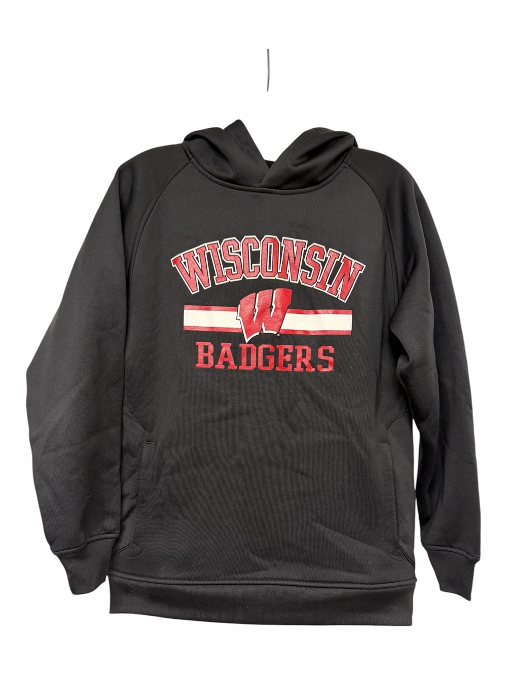 Adidas Wisconsin Badgers Hoodie Youth Large Black NCAA Pullover